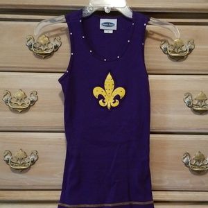 Majestic Threads Purple Fleur de Lis Tank Top